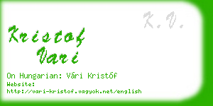kristof vari business card